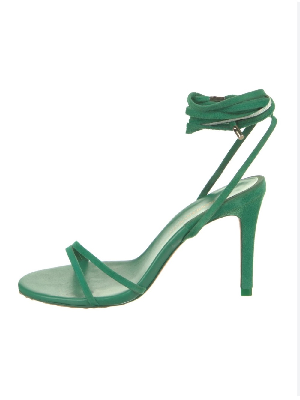 ZIMMERMANN Green suede Ankle-Tie Stiletto Sandal - Women